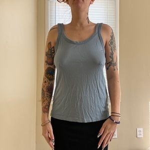 Women’s M sage green tank, split strap. Banana republic